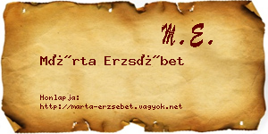 Márta Erzsébet névjegykártya
